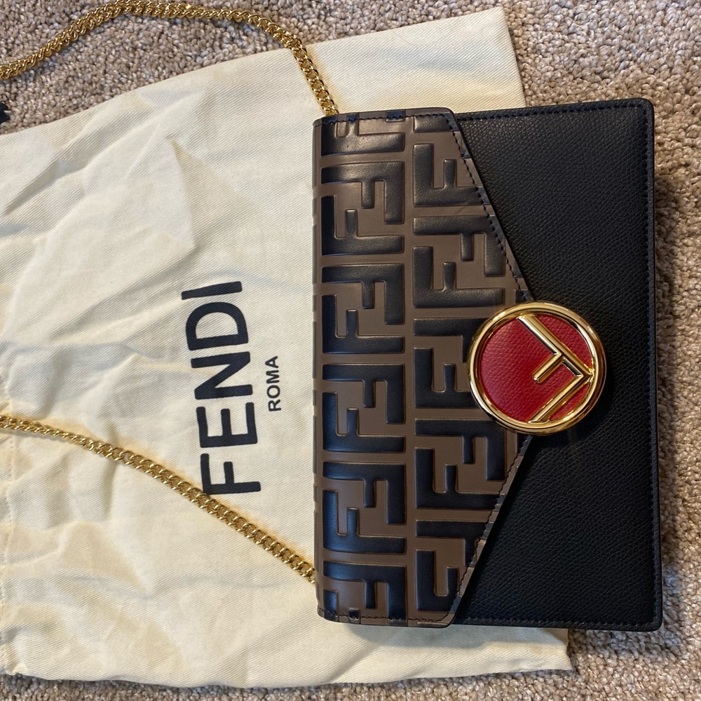 Fendi aFF logo wallet on a chain